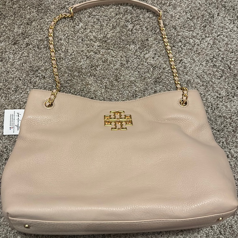 Tory Burch Britten Triple Compartment Tote Blush Light Oak